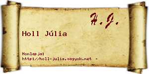 Holl Júlia névjegykártya